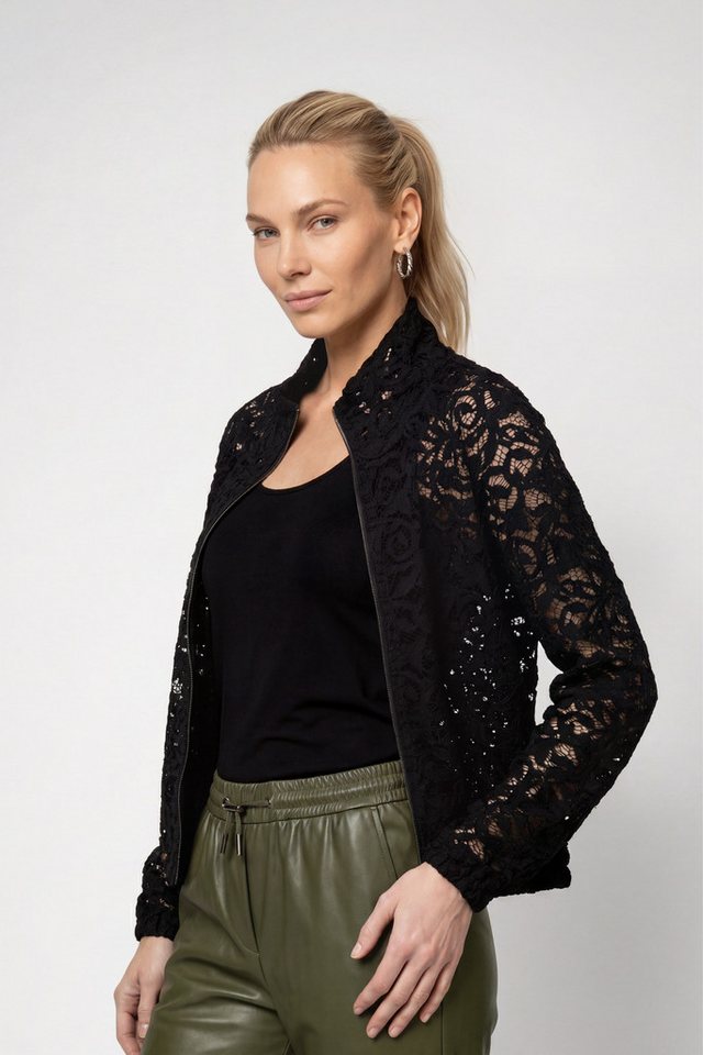 Monari Strickjacke Jacke Strickjacke Spitze Regular fit mit Stehkragen – Bild 2 von 5