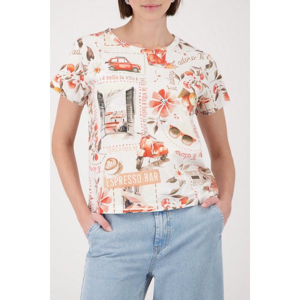 Monari T-Shirt Shirt Italydruck Allover Regular fit mit Italienprint