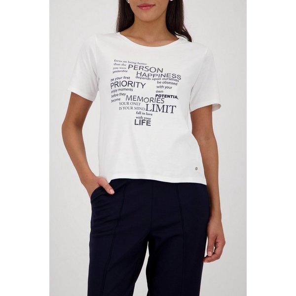 Monari T-Shirt Rundhalsausschnitt, Regular Fit, Strasssteine