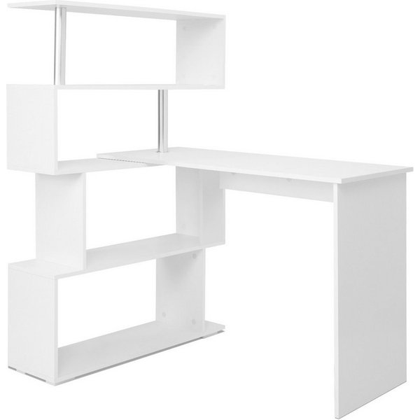 Mondeer Eckschreibtisch Schreibtisch, drehbarer Computertisch, mit Regal