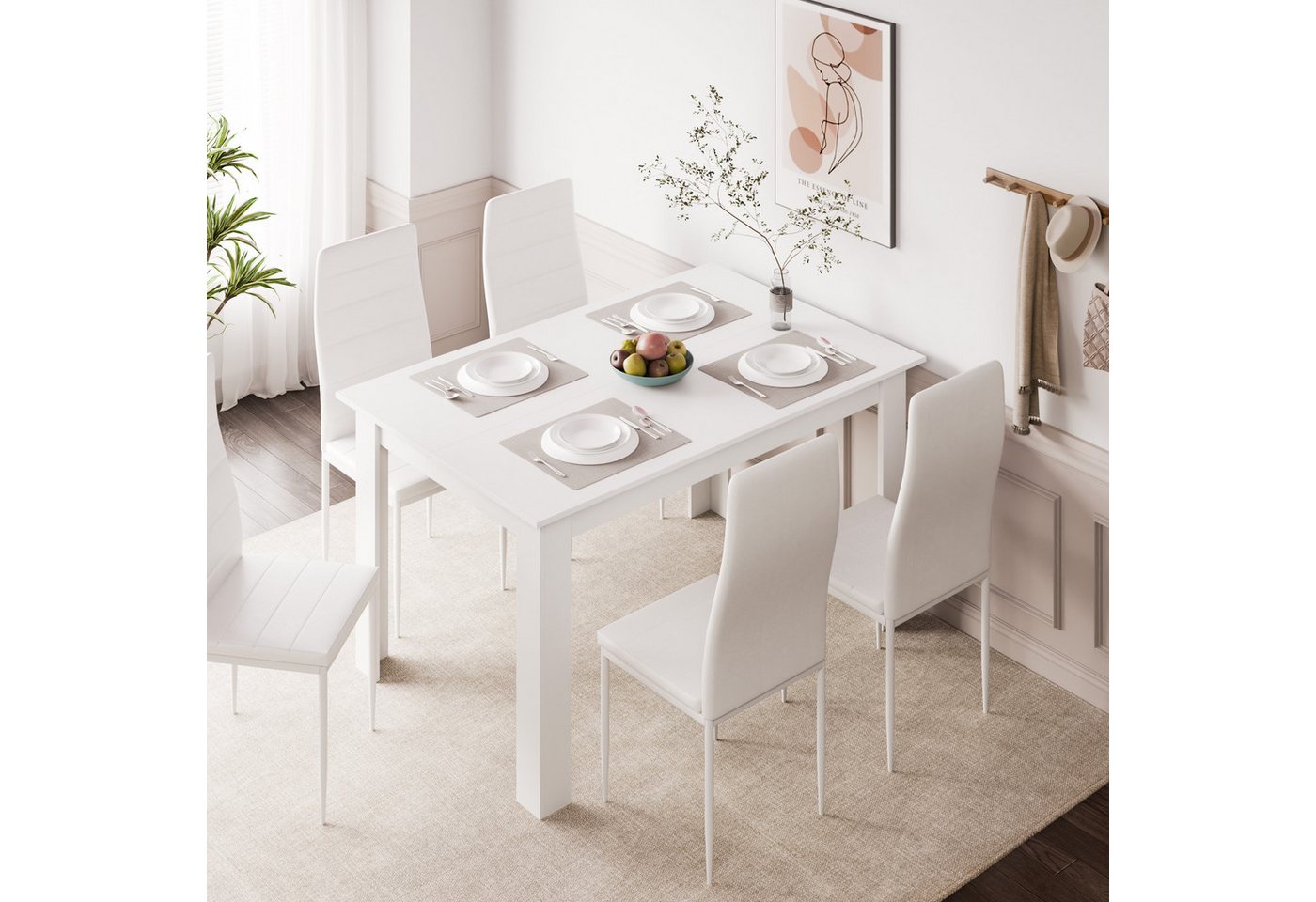 Mondeer Esstisch Esszimmertisch, Stilvoll und langlebig 138 x 90 x 75cm – Bild 4 von 5