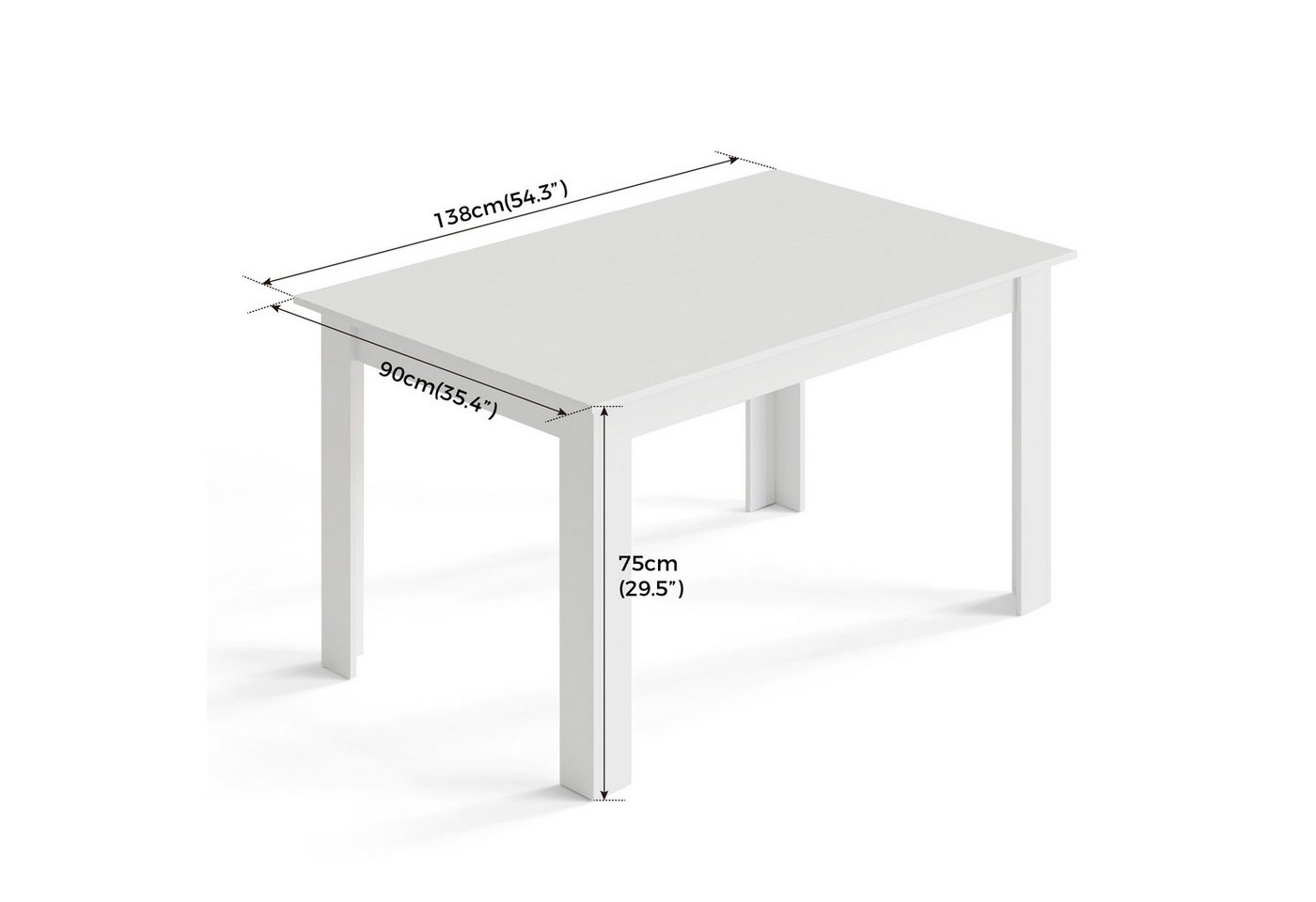 Mondeer Esstisch Esszimmertisch, Stilvoll und langlebig 138 x 90 x 75cm – Bild 5 von 5