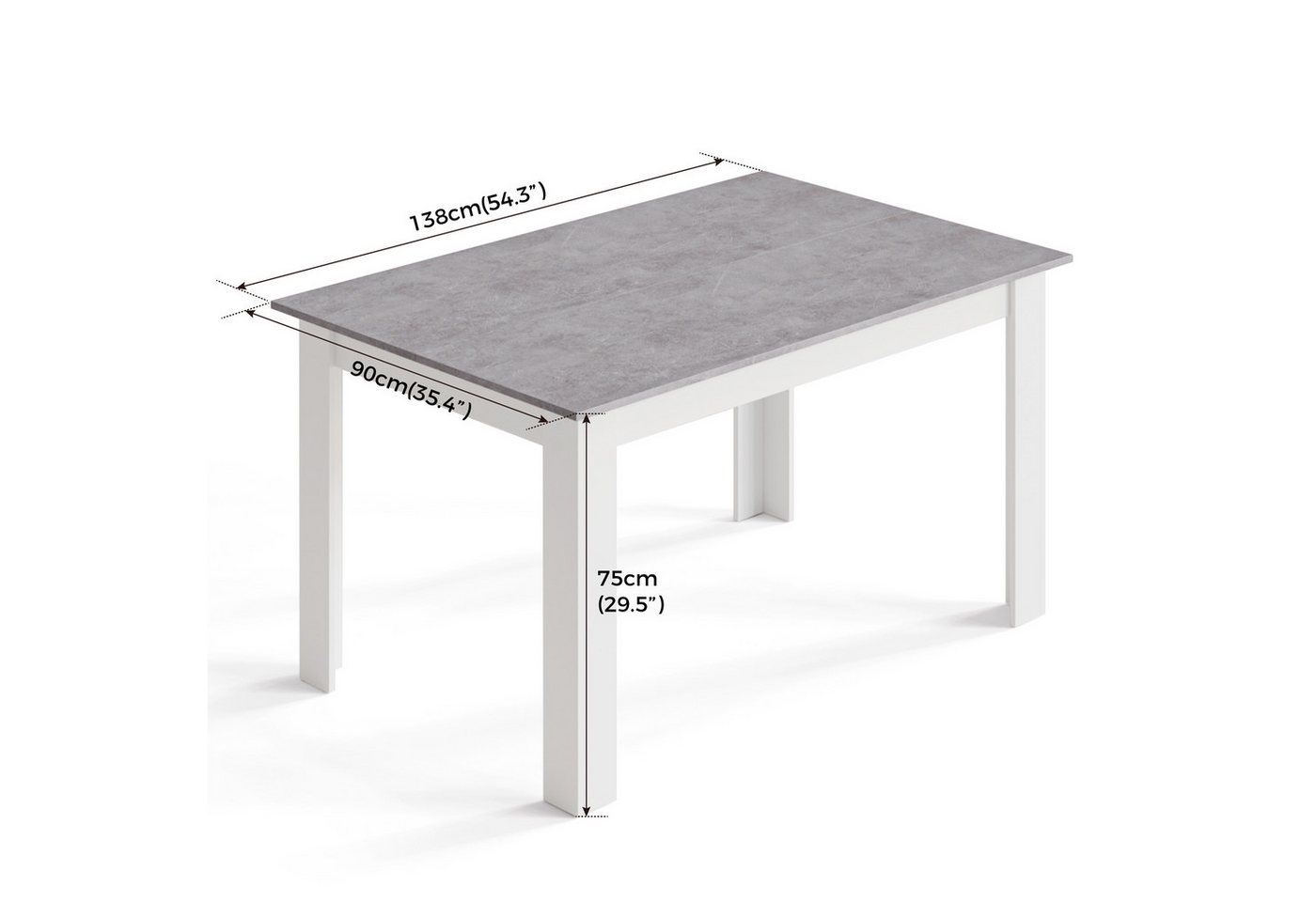 Mondeer Esstisch Esszimmertisch, Stilvoll und langlebig 138 x 90 x 75cm – Bild 3 von 5