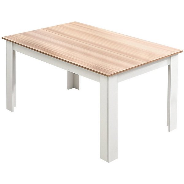Mondeer Esstisch Esszimmertisch, 138 x 90 x 75cm, Eiche und Weiß