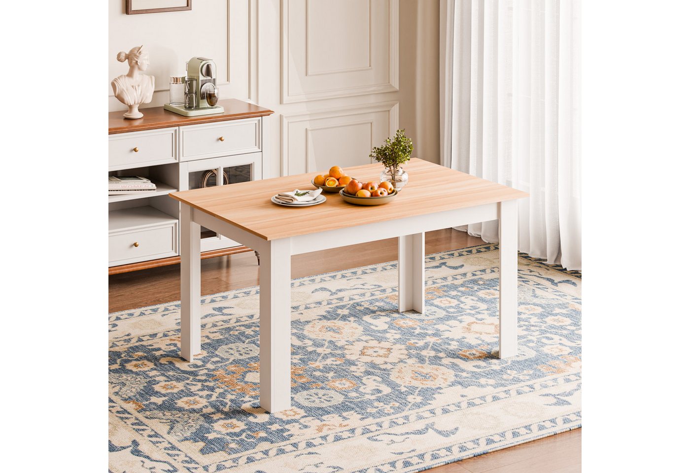 Mondeer Esstisch Esszimmertisch, Stilvoll und langlebig 138 x 90 x 75cm – Bild 2 von 5