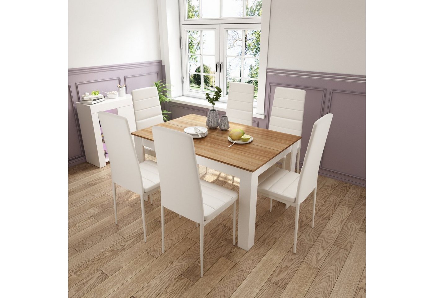 Mondeer Esstisch Esszimmertisch, Stilvoll und langlebig 138 x 90 x 75cm – Bild 3 von 5