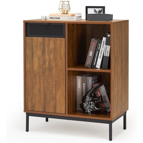 Mondeer Kommode Sideboard, mit ausgeschnittenen Metalltüren und verstellbaren Einlegeböden