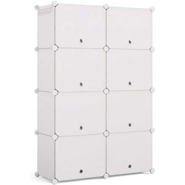 Mondeer Schuhregal Schuhschrank, Kunststoff-Schuhschrank mit Tür, Platzsparend, für 32 Paar Schuhe