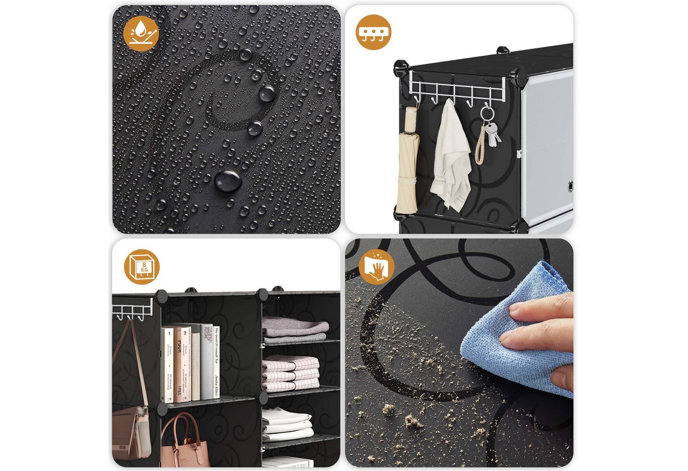 Mondeer Schuhregal Schuhschrank, Kunststoff-Schuhschrank mit Tür, Platzsparend, für 32 Paar Schuhe – Bild 5 von 5