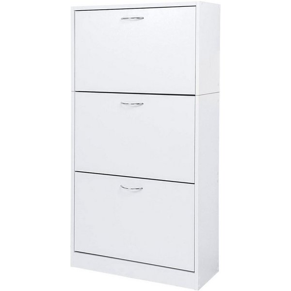 Mondeer Schuhschrank Verstellbarer Schuhkommode Schuhkipper mit 3 Klappen, 2 Schuhablagen 63 x 120 x 24 cm