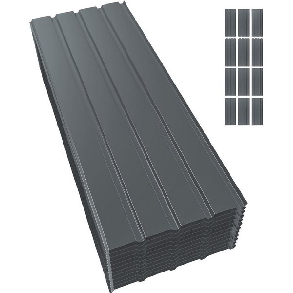 Mondeer Wellplatte Dachplatten(12-tlg), (12-St), 12x Trapezblech 115cm x 45cm verzinkt Profilblech Dachblech