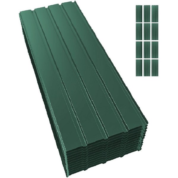 Mondeer Wellplatte Dachplatten(12-tlg), (12-St), 12x Trapezblech 115cm x 45cm verzinkt Profilblech Dachblech