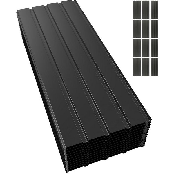 Mondeer Wellplatte Dachplatten(12-tlg), (12-St), 12x Trapezblech 115cm x 45cm verzinkt Profilblech Dachblech