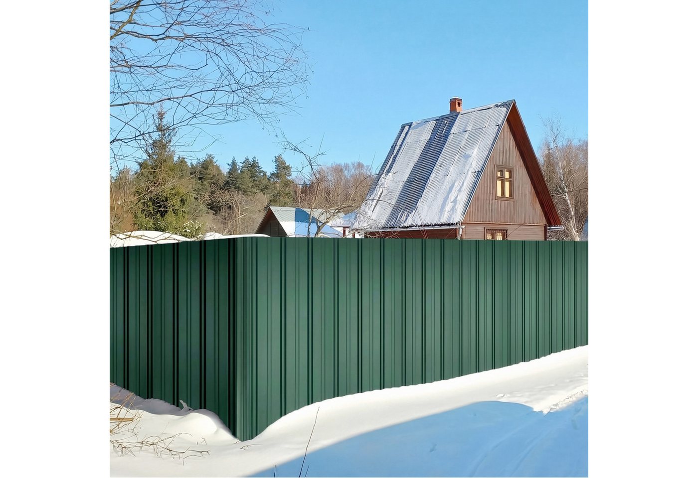 Mondeer Wellplatte Dachplatten(14-tlg), 0,25 mm, (14-St., inkl. 100 Schrauben), Trapezblech-Set, 8,3 m² Abdeckfläche, 105*57cm, Dunkelgrau – Bild 2 von 5