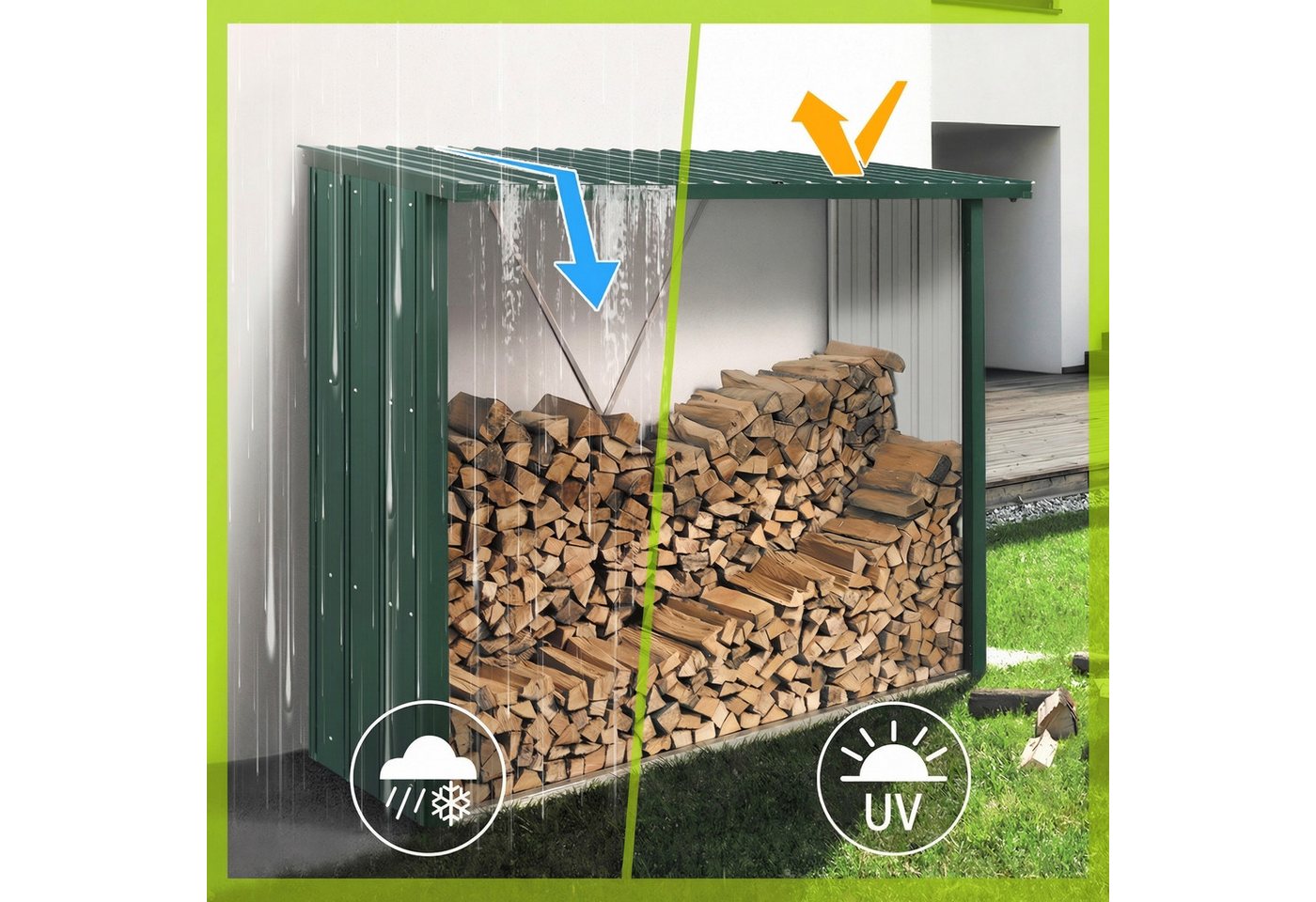 Mondeer Wellplatte Dachplatten(14-tlg), 0,25 mm, (14-St., inkl. 100 Schrauben), Trapezblech-Set, 8,3 m² Abdeckfläche, 105*57cm, Dunkelgrau – Bild 4 von 5
