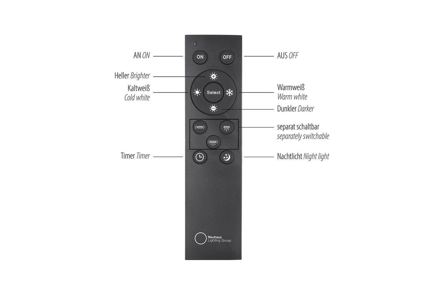 MONDO LED Pendelleuchte FAMERA, 2-flammig, Braun, Schwarz, Eichenholz, Anpassung der Farbtemperatur, Dimmfunktion, LED fest integriert, Metall, Höhenverstellbar – Bild 4 von 5