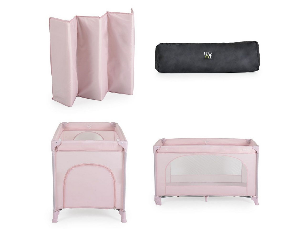 Moni Baby-Reisebett Uno, Faltmatratze, Räder, Seiteneingang, Sichtfenster, Antirutschfüße – Bild 5 von 5