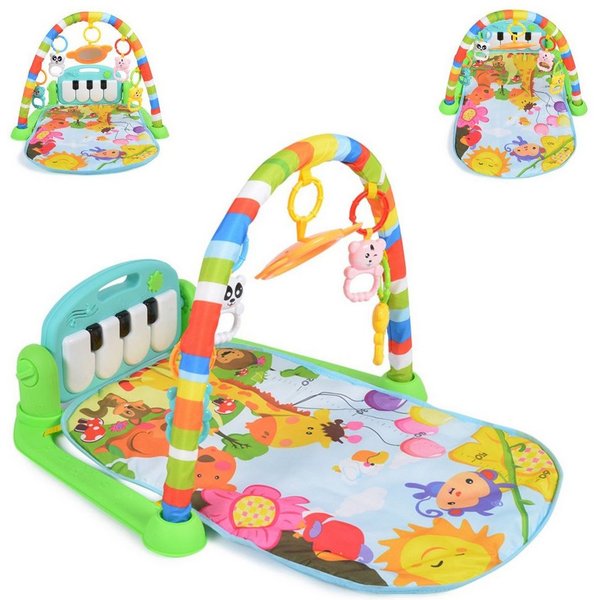 Moni Spielbogen Fitness Boy, 75 x 63 cm, Krabbeldecke, Musiktasten, Dschungeltiere, ab 6 Monate