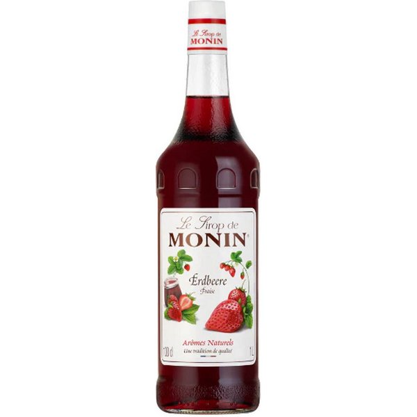 MONIN Getränke-Sirup, Monin Erdbeere Sirup natuerliches Aroma fruchtig fein lecker 1000 ml