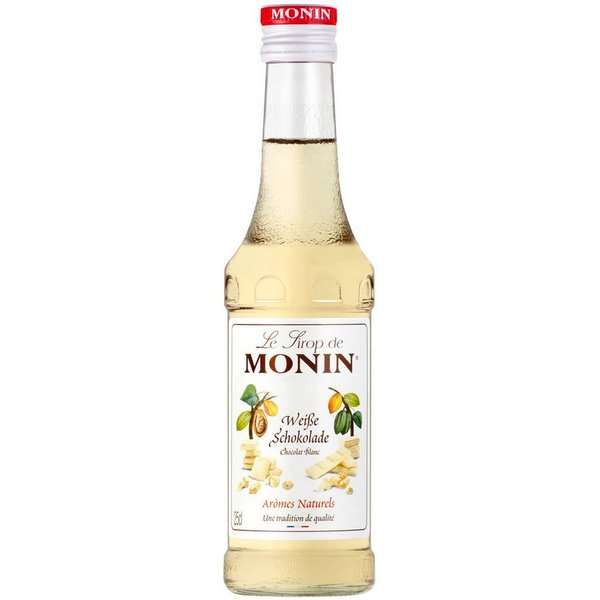 MONIN Getränke-Sirup, Monin Weisse Schokolade Sirup natuerliches Aroma cremig fein 250 ml