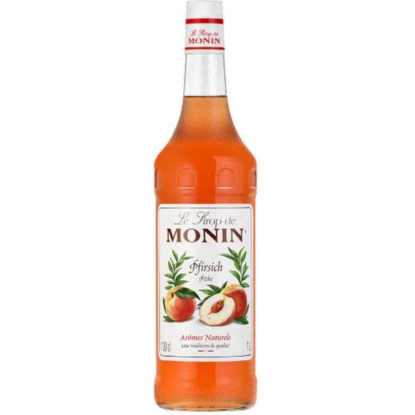 MONIN Getränke-Sirup, Monin Pfirsich Sirup natuerliches Aroma fruchtig fein lecker 1000 ml