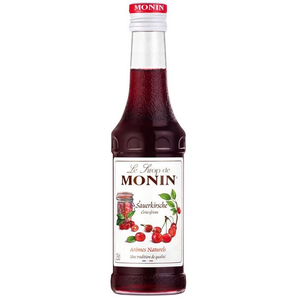 MONIN Getränke-Sirup, Monin Sauerkirsche Sirup fuer Gebaeck und Konfitueren fruchtig 250 ml