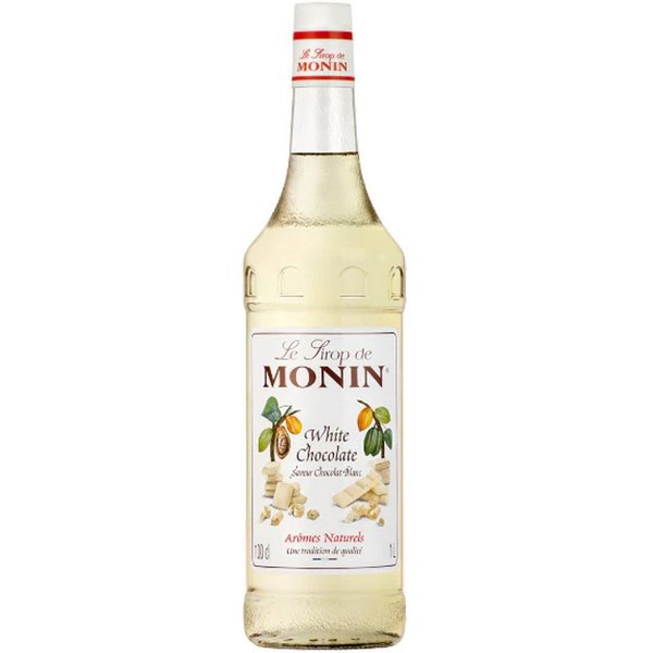 MONIN Getränke-Sirup, Monin Weisse Schokolade Sirup natuerliches Aroma cremig fein 1000 ml