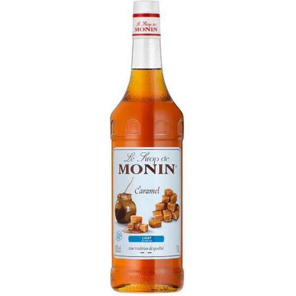 MONIN Getränke-Sirup, Monin Caramel Sirup Zuckerreduziert für heiß und Kaltgetränke 1000ml