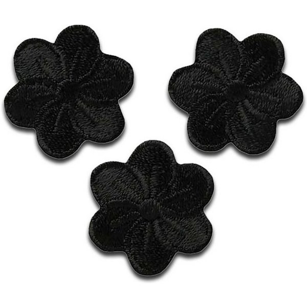 Mono-Quick Aufnäher Bügelbild, Aufbügler, Applikationen, Patches, Flicken, zum aufbügeln, Polyester, Blumen 3 Stück Blüten Pflanze - Größe: 2,2 x 2,2 cm