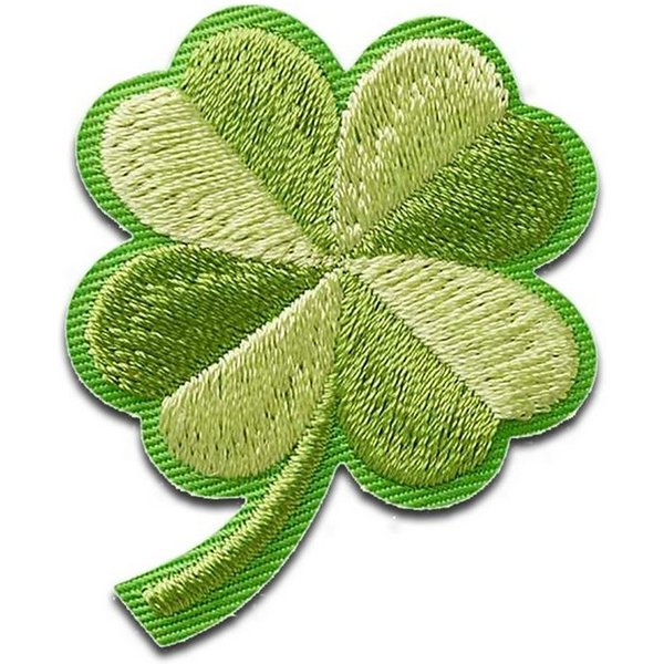 Mono-Quick Aufnäher Bügelbild, Aufbügler, Applikationen, Patches, Flicken, zum aufbügeln, Polyester, Kleeblatt Pflanze Glück - Größe: 4,8 x 3,8 cm