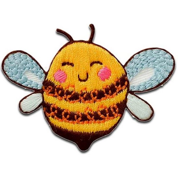 Mono-Quick Aufnäher Bügelbild, Aufbügler, Applikationen, Patches, Flicken, zum aufbügeln, PES, NY, Biene kindlich Tier - Größe: 3,3 x 4,5 cm