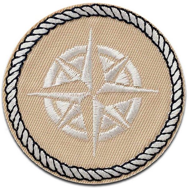 Mono-Quick Aufnäher Bügelbild, Aufbügler, Applikationen, Patches, Flicken, zum aufbügeln, Polyester, Kompass beige - Größe: 5,5 x 5,5 cm