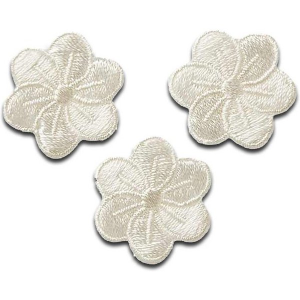 Mono-Quick Aufnäher Bügelbild, Aufbügler, Applikationen, Patches, Flicken, zum aufbügeln, Polyester, Blumen 3 Stück Blüten Pflanze - Größe: 2,2 x 2,2 cm