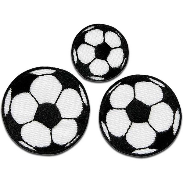 Mono-Quick Aufnäher Bügelbild, Aufbügler, Applikationen, Patches, Flicken, zum aufbügeln, Polyester, Set Fußball Sport - Größe: 6 x 4,3 cm