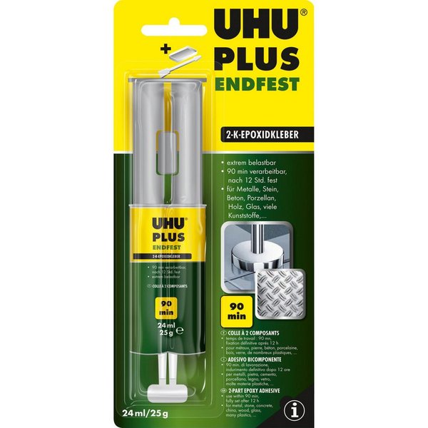 UHU Montagekleber UHU plus endfest 90 min Doppelkammerspritze 25 g
