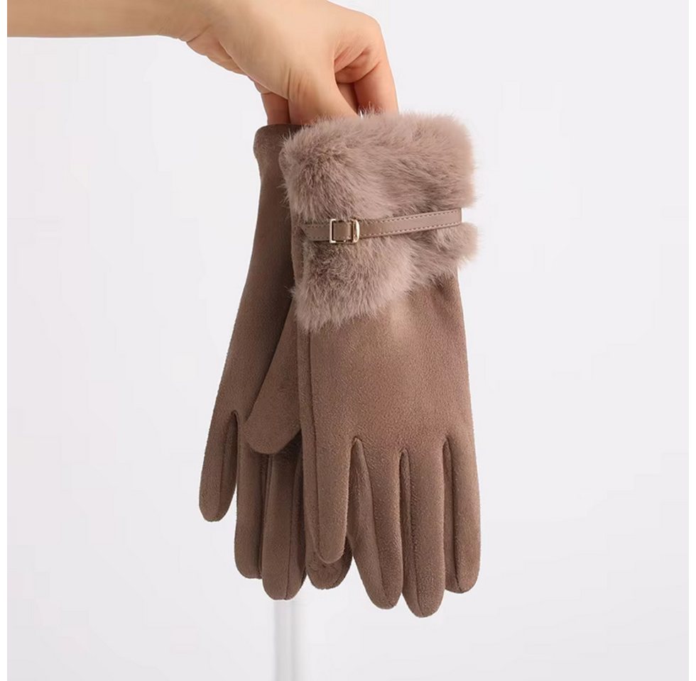 Montegoni Baumwollhandschuhe Damen Winterhandschuhe mit Fleecefutter– Warm, Winddicht (Packung) Ideal für einen stilvollen und eleganten Look – Bild 3 von 4