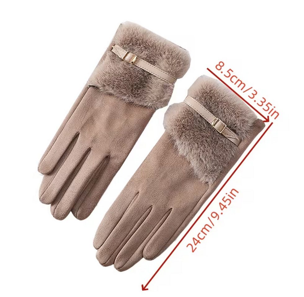 Montegoni Baumwollhandschuhe Damen Winterhandschuhe mit Fleecefutter– Warm, Winddicht (Packung) Ideal für einen stilvollen und eleganten Look – Bild 4 von 4