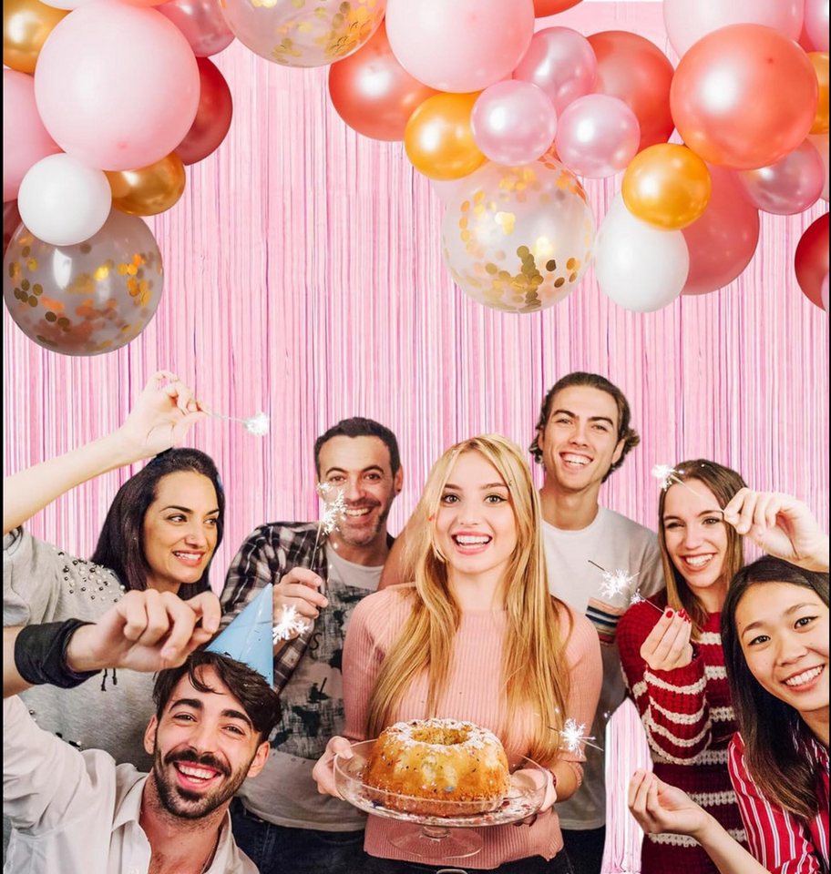 Montegoni Dekorationsfolie Vorhang 2er Set, Hintergrund Dekoration, Glitzer Vorhang Party Deko, (2er Set), Folien Fransen Geburtstag Hochzeit Partydeko Luftschl – Bild 4 von 4