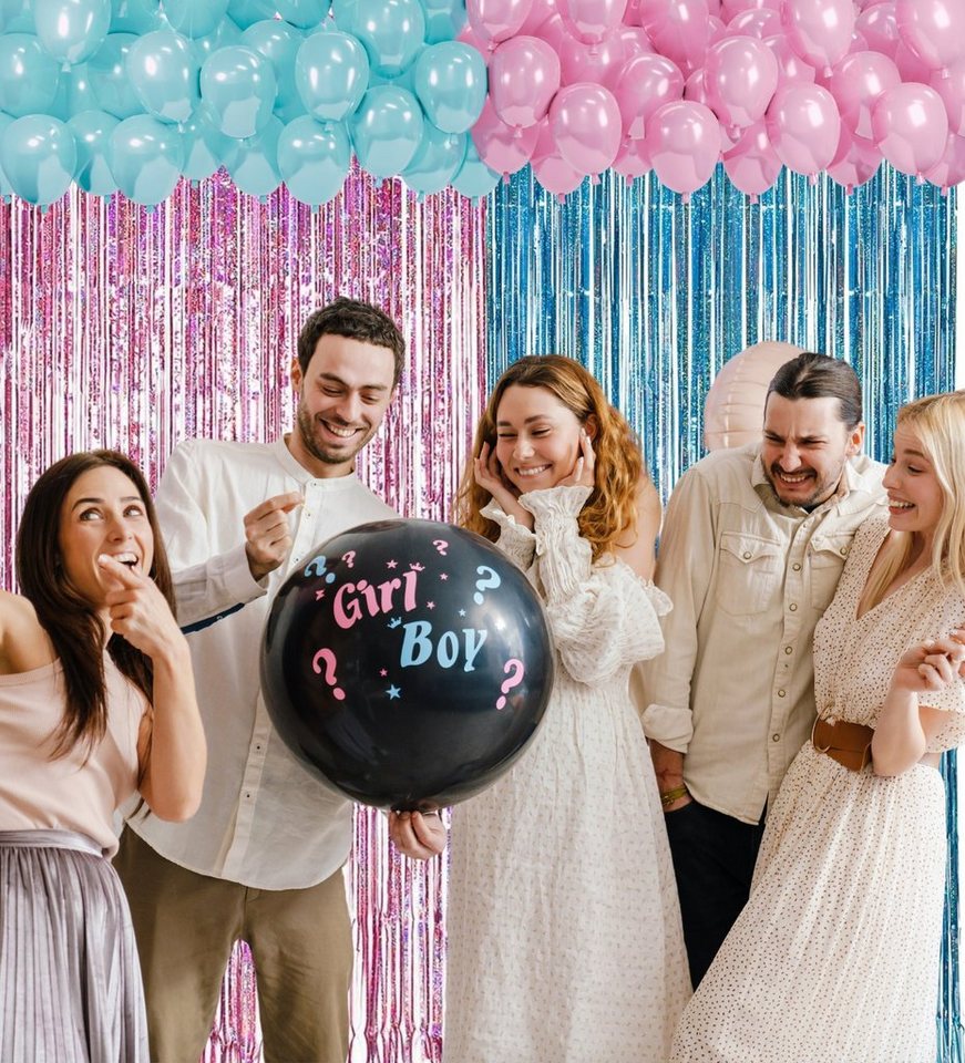 Montegoni Dekorationsfolie Vorhang 2er Set, Hintergrund Dekoration, Glitzer Vorhang Party Deko, (2er Set), Folien Fransen Geburtstag Hochzeit Partydeko Luftschl – Bild 3 von 4