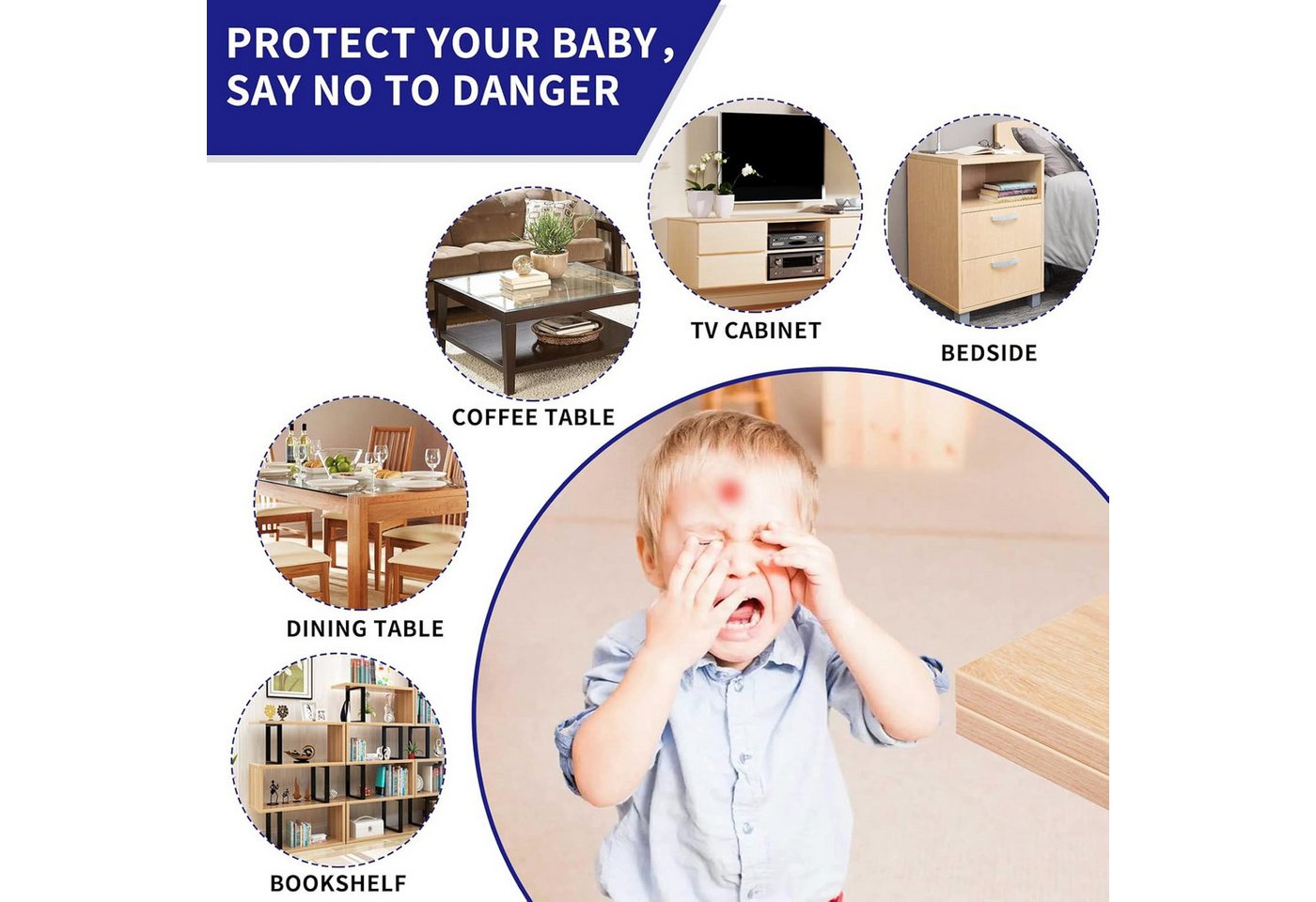 Montegoni Kindersicherung 8 Stück Transparente Tischeckenschützer – Sicherer Schutz für Kinder, Hochwertiges Material: Ungiftiges Silikon für mehr Sicherheit. – Bild 5 von 5