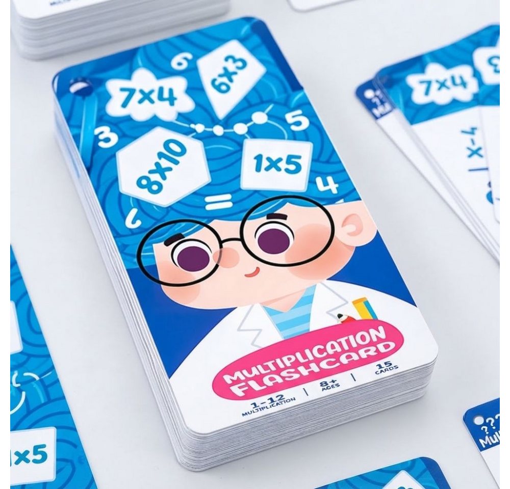 Montegoni Schulheft Mathe Lernkarten Multiplikation Schreibbar Abwischbar mit Stift Kinder, Abwischbar wiederverwendbar schreibbar Einmaleins Training mit Marke – Bild 5 von 5