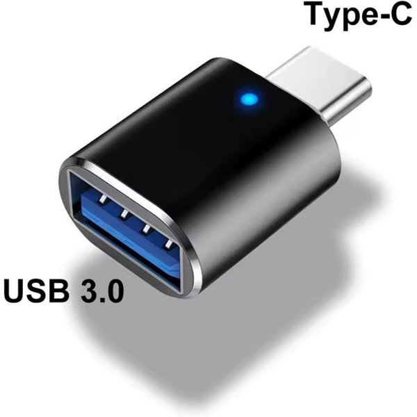 Montegoni USB 3.0 auf USB-C Adapter OTG mit LED, 1 Stück, kompakt & robust USB-Adapter USB Adapter Set, LED-Anzeige, OTG-fähig, schnelles Laden