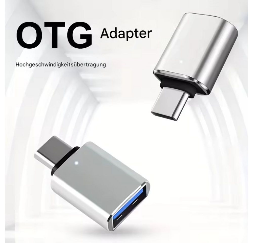 Montegoni USB 3.0 auf USB-C Adapter OTG mit LED, 1 Stück, kompakt & robust USB-Adapter USB Adapter Set, LED-Anzeige, OTG-fähig, schnelles Laden – Bild 5 von 5