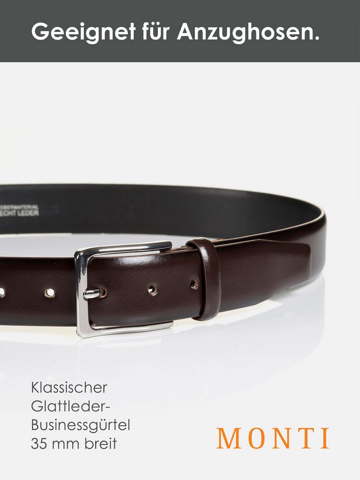 MONTI Ledergürtel REDDING glänzend, elegant – Bild 3 von 5