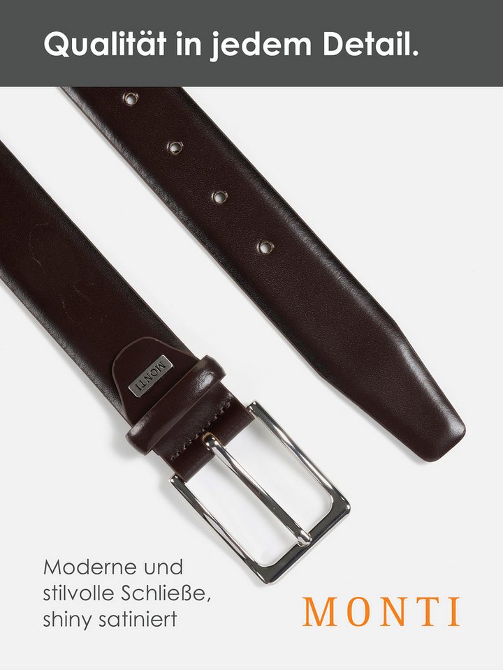 MONTI Ledergürtel REDDING glänzend, elegant – Bild 4 von 5