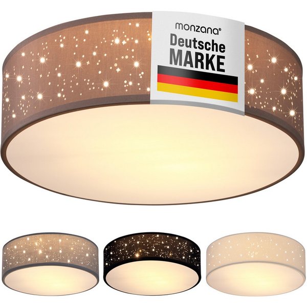 monzana Deckenleuchte, 38 cm, Sternenhimmel Rund Stoffschirm 38 cm 2-Flammig E27 Modern