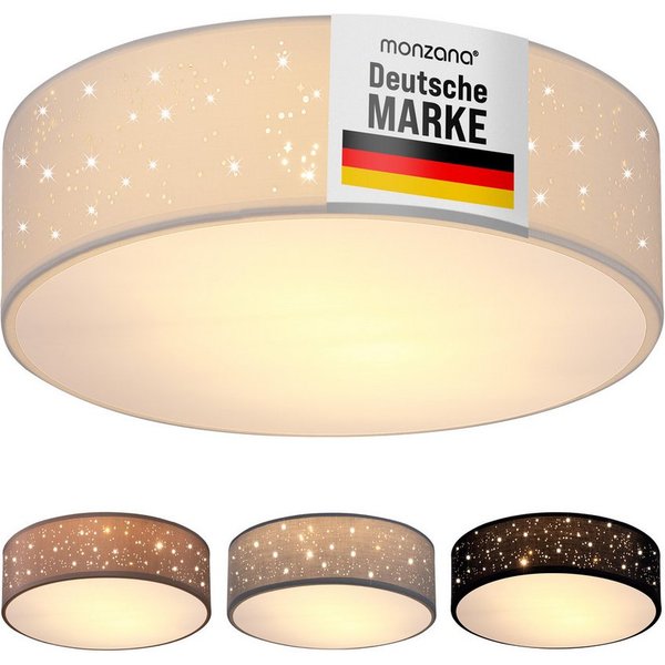 monzana Deckenleuchte, 30 cm, Sternenhimmel Rund Stoffschirm 30 cm 1-Flammig E27 Modern