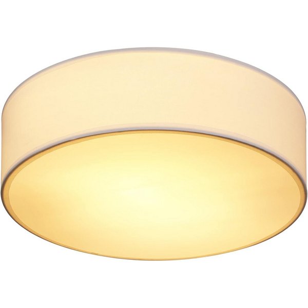 monzana Deckenleuchte Deckenleuchte, Innenbeleuchtung, Deckenlampe Stoff Weiß 38 cm Modern E27 Rund 2 Flammig Deckenleuchte