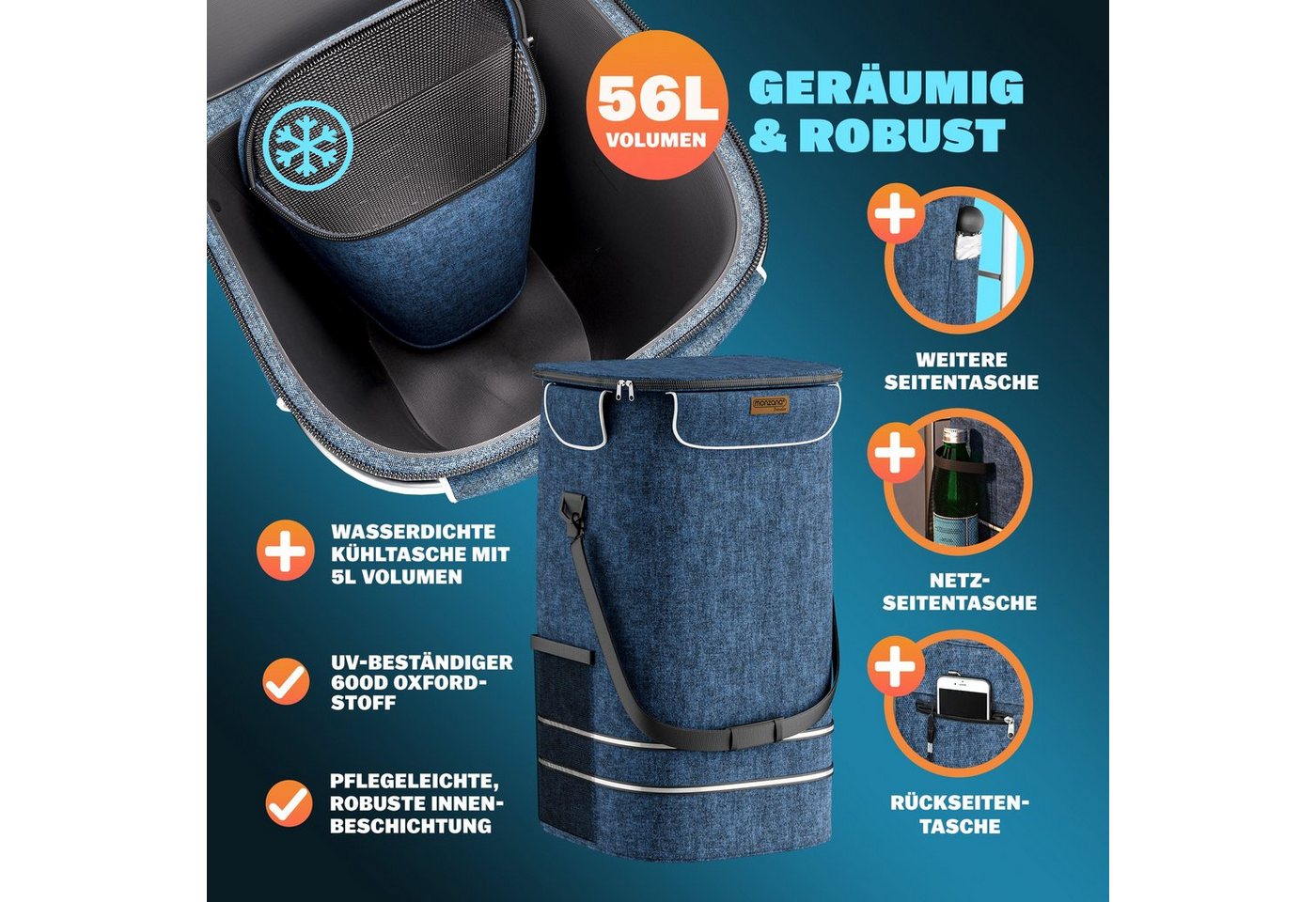 monzana Einkaufstrolley, abnehmbare Tasche – Bild 5 von 5