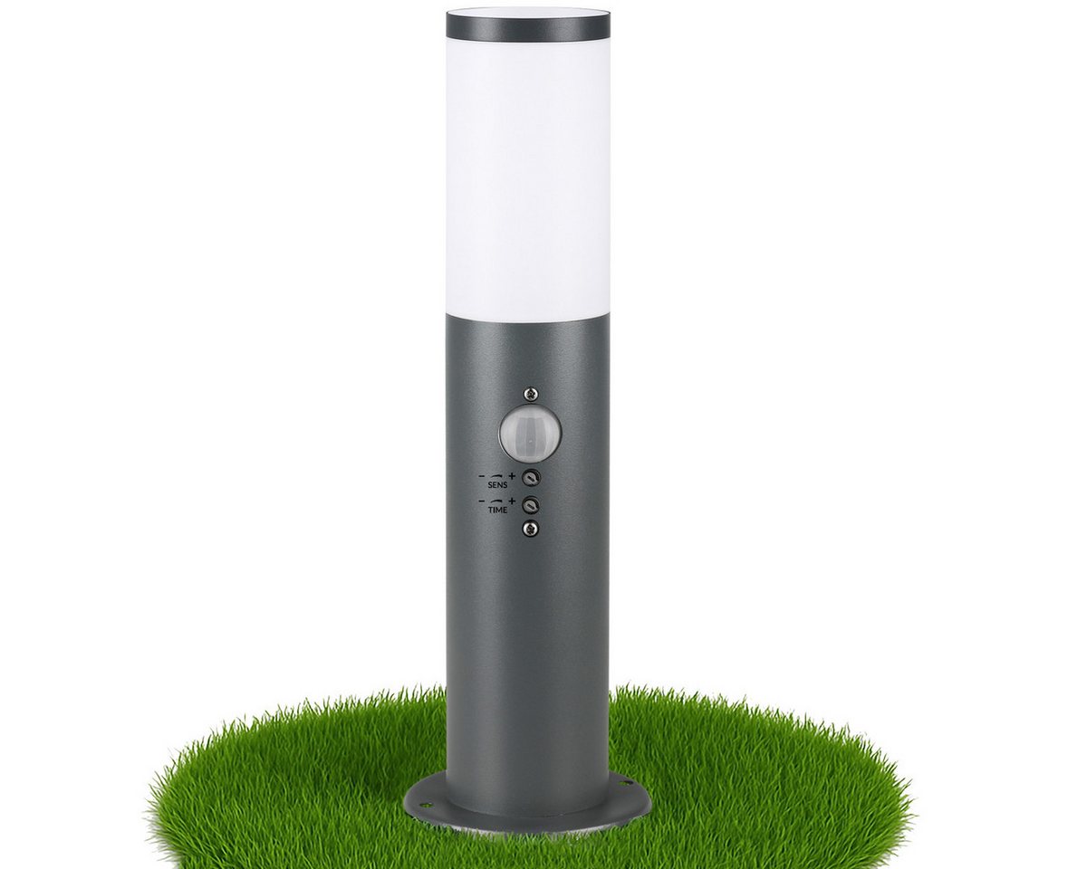 monzana Gartenleuchte, Außenleuchte mit Bewegungsmelder, Einstellbar Edelstahl 50cm IP44 Außenlampe Wegeleuchte Außen Anthrazit – Bild 2 von 5